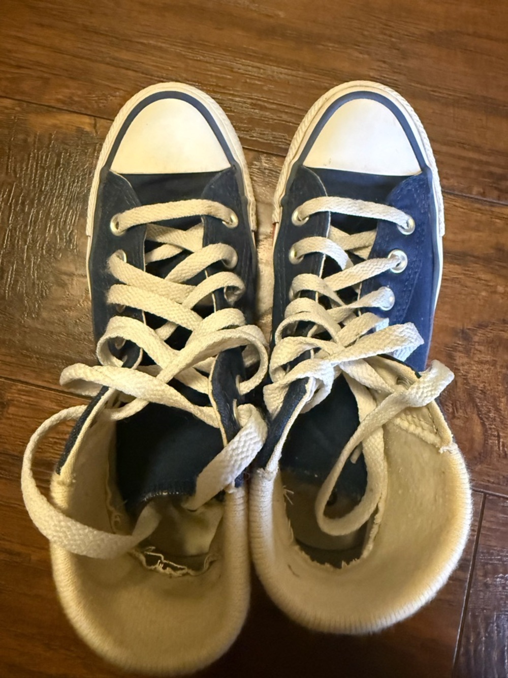 70s meets 80s Converse: Navy Tube Sock High-Tops Retro Athleisure W5.5 M3.5 Kids - Picture 5 of 13